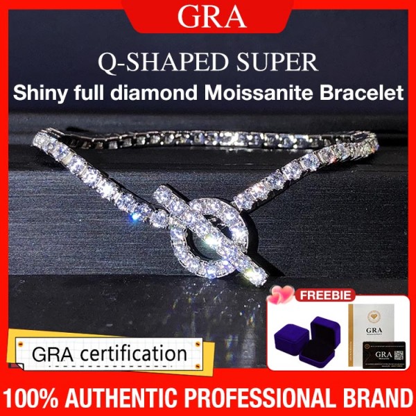 Q-shaped Super Shiny full diamond Moissa..