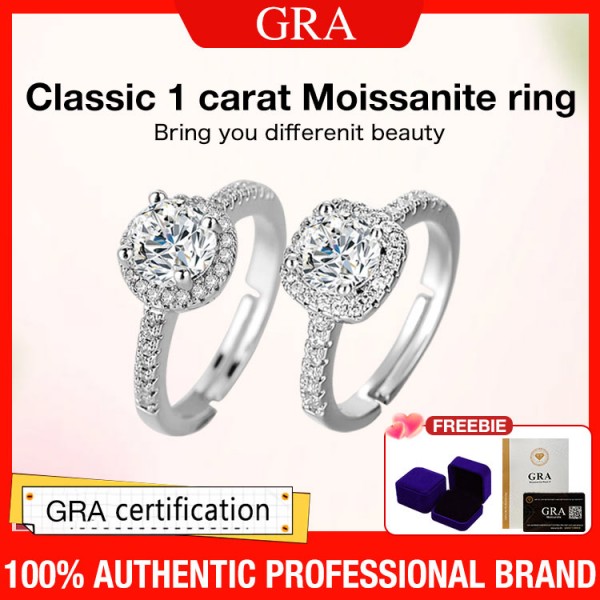 Classic 1 carat Moissanite diamond ring..