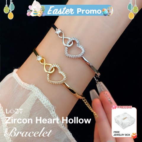 Zircon Heart Hollow Bracelet