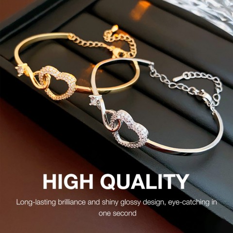 Zircon Heart Hollow Bracelet