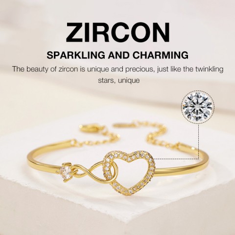 Zircon Heart Hollow Bracelet