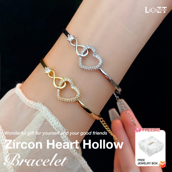 Zircon Heart Hollow Bracelet