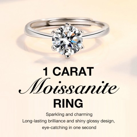 Heart diamond jewelry box with 1 carat Moissanite ring