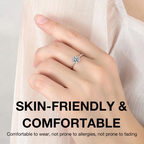 Heart diamond jewelry box with 1 carat Moissanite ring