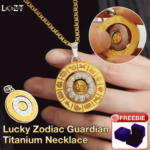 Titanium steel necklace with twelve Chinese zodiac signs