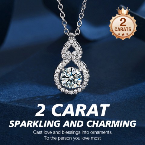 2 carat moissanite gourd necklace