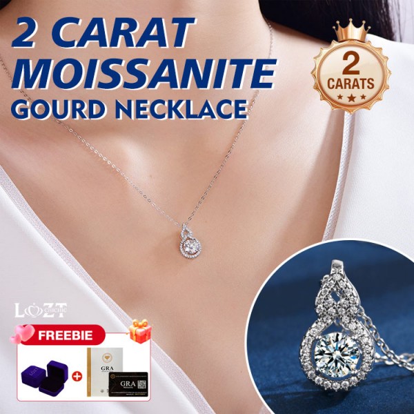 2 carat moissanite gourd necklace