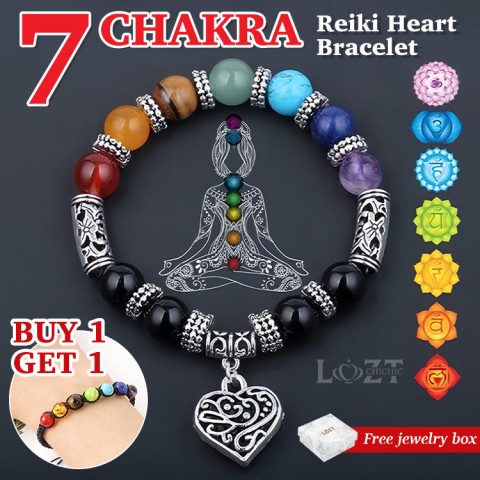 7 Chakra Reiki Heart Bracelet