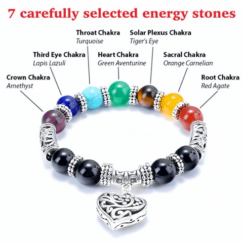 7 Chakra Reiki Heart Bracelet