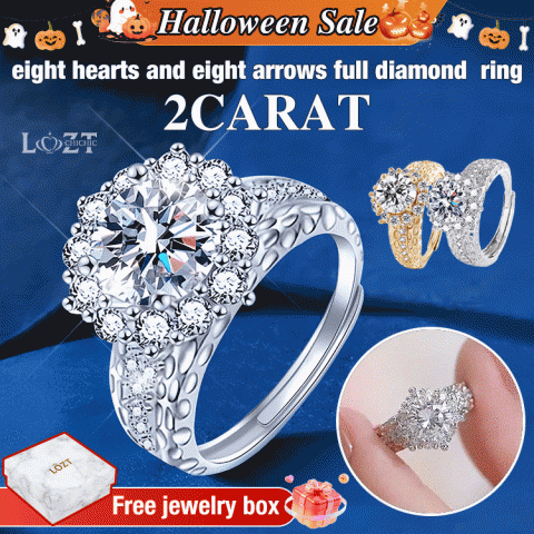 2Carat eight hearts and eight arrows full diamond  ring