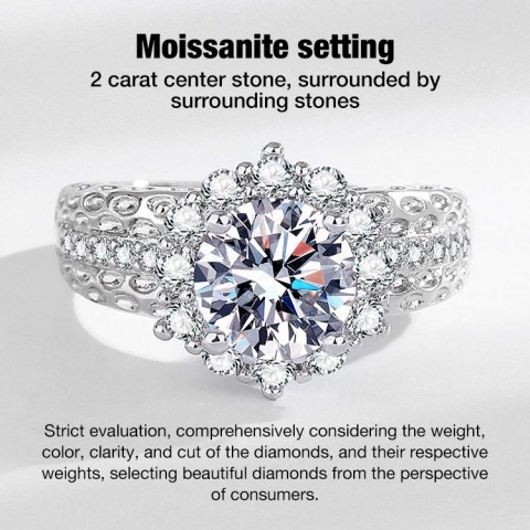 2Carat eight hearts and eight arrows full diamond  ring