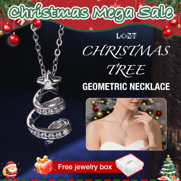 Christmas tree geometric necklace