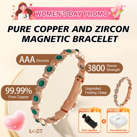 Pure copper and zircon magnetic Bracelet