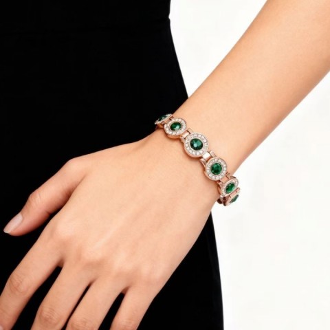 Pure copper and zircon magnetic Bracelet
