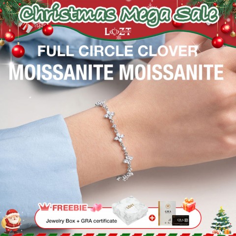 Delilah Full Circle Clover Moissanite Bracelet