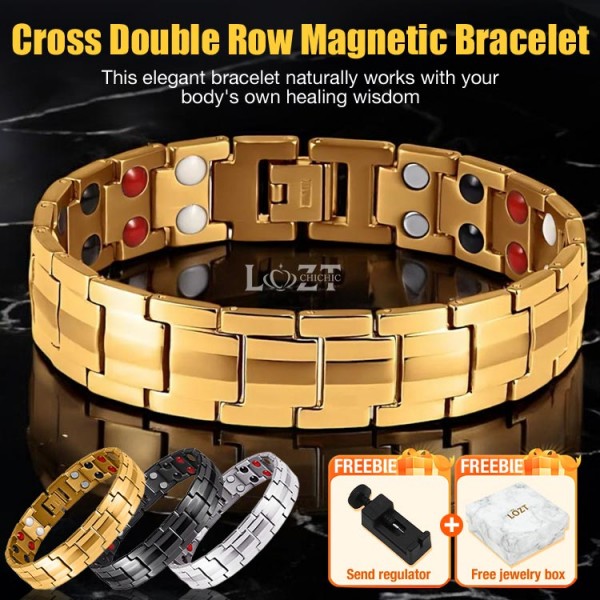 Cross Double Row Magnetic Bracelet..