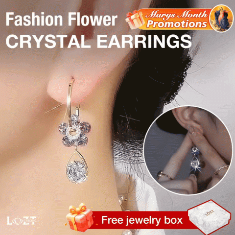 Fashion Flower Crystal Earrings