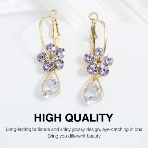 Fashion Flower Crystal Earrings