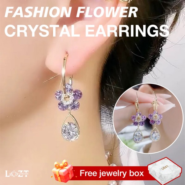 Fashion Flower Crystal Earrings