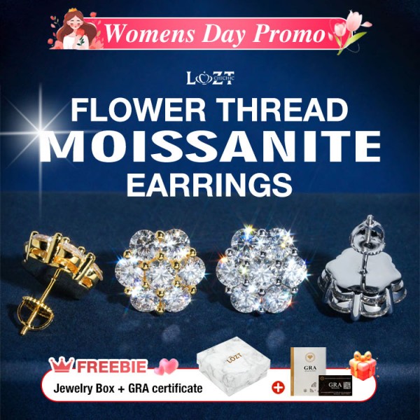 Flower Thread Moissanite Earrings..