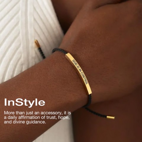Inspirational GOD IS IN CONTROL Braided Bracelet