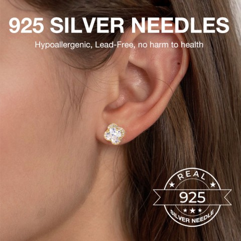 Lucky Clover Moissanite Earrings