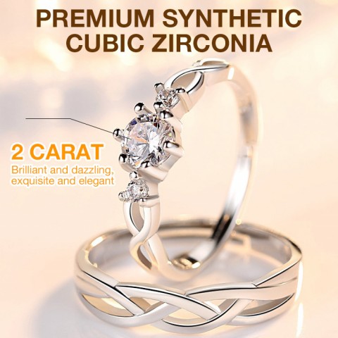 Non Fading Adjustable Couple Ring