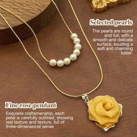 Light and luxurious rose necklace