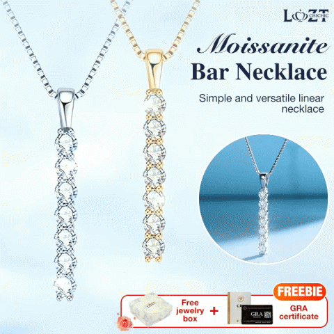 Moissanite Bar Necklace