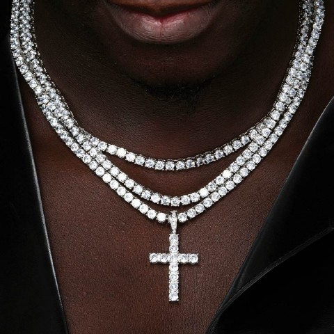 New Moissanite Cross Necklace