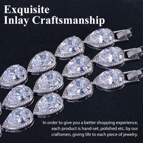 Moissanite inlaid bracelet
