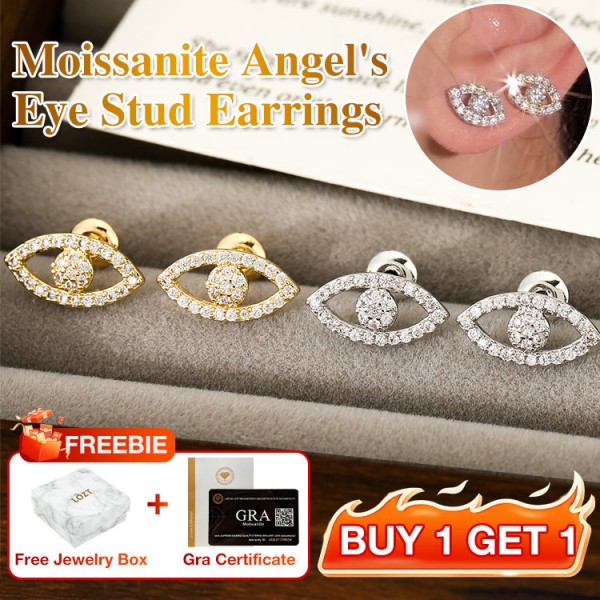 Moissanite Angels Eye Stud Earrings