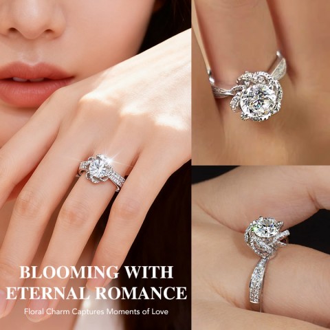 Moissanite bouquet ring