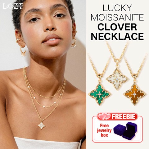 Moissanite Clover Cross Necklace