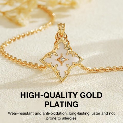 Moissanite Clover Cross Necklace