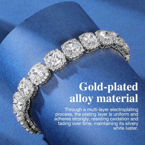 Moissanite Clustered Tennis Bracelet