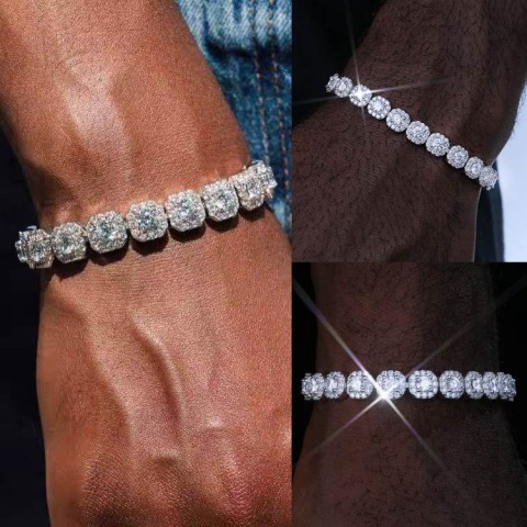 Moissanite Clustered Tennis Bracelet