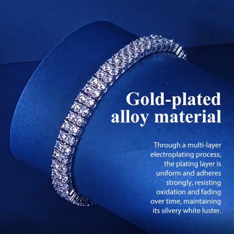 Moissanite Double Row Circular Tennis Bracelet