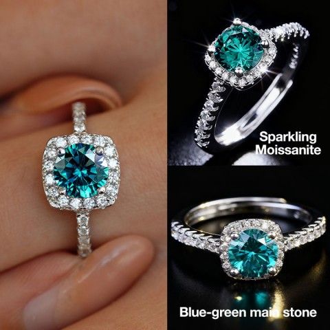 Moissanite full diamond open ring