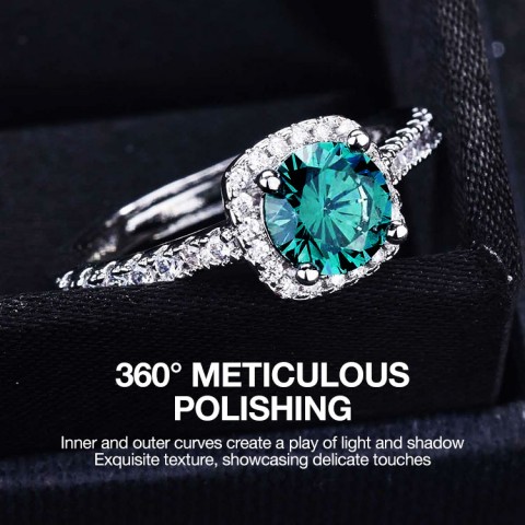 Moissanite full diamond open ring