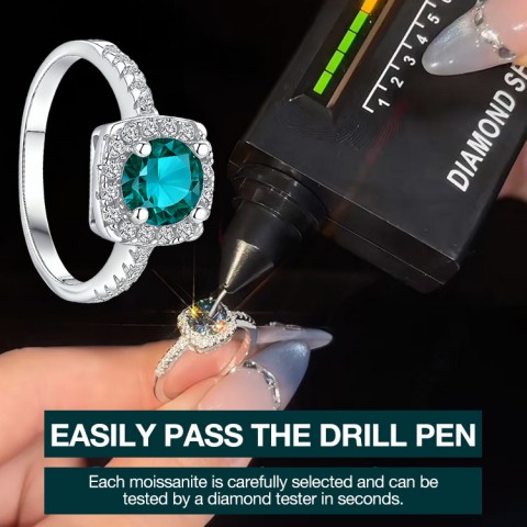 Moissanite full diamond open ring