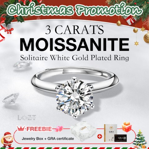 Moissanite 3 carats Solitaire Ring