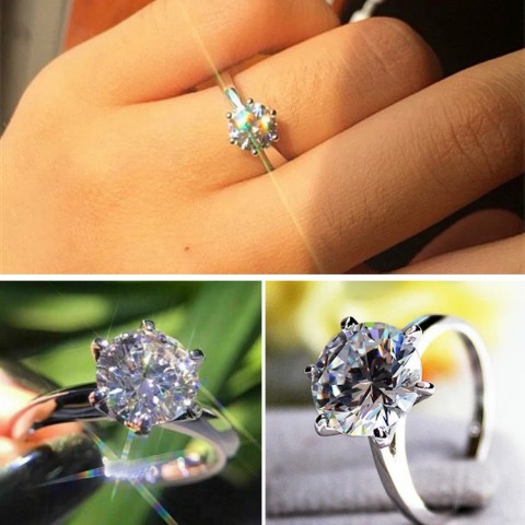 Moissanite 3 carats Solitaire Ring
