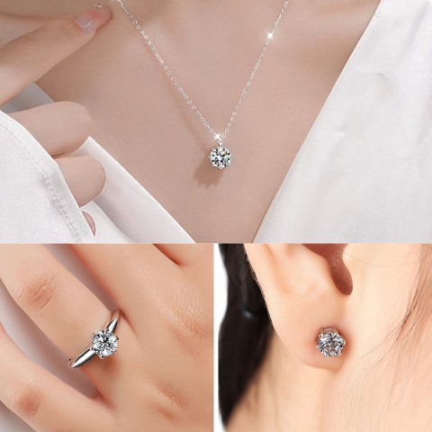 Hearts and Arrows Moissanite Set