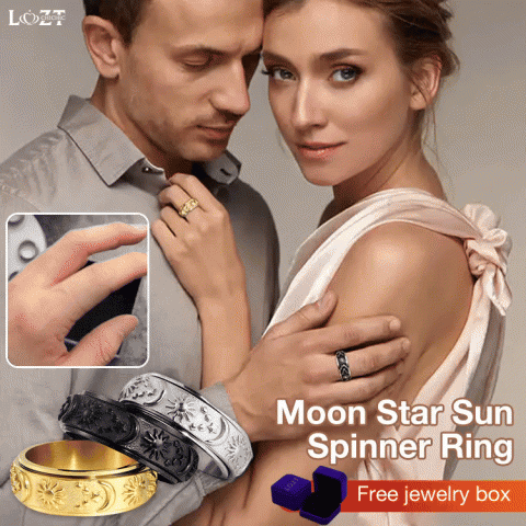 Moon Star Sun Spinner Ring