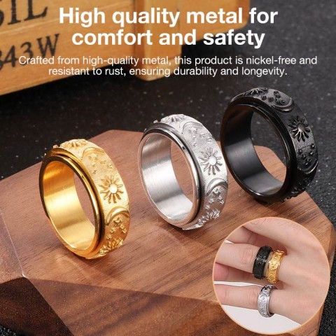 Moon Star Sun Spinner Ring