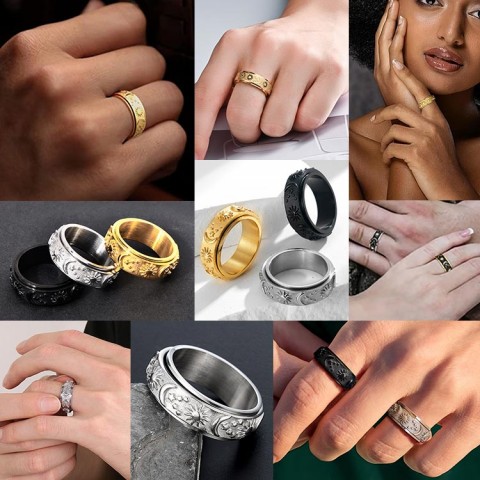 Moon Star Sun Spinner Ring