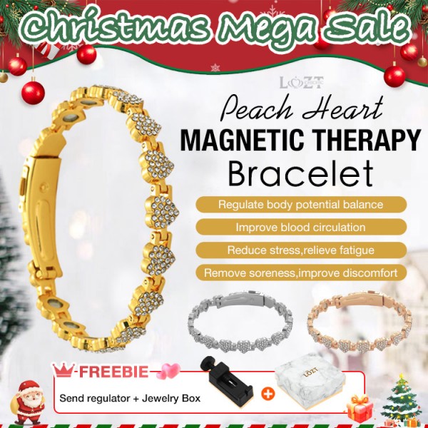 Peach Heart Magnetic Therapy Bracelet