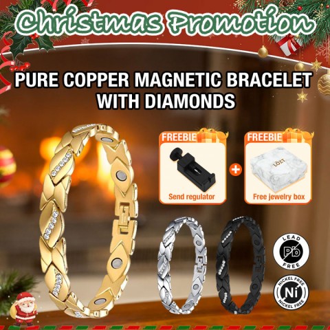 pure copper magnetic diamonds bracelet