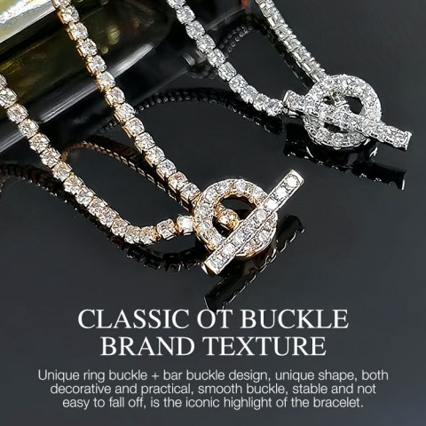 Q-shaped Super Shiny full diamond Moissanite Bracelet